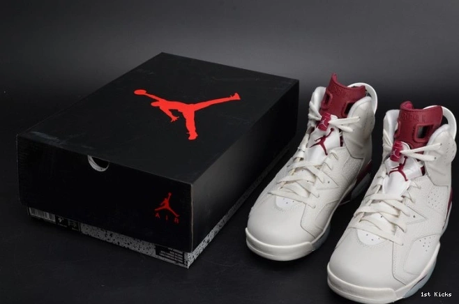 Jordan Retro 6 white Maroon 384664-116 Air 0727